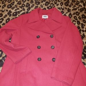 Red pea coat